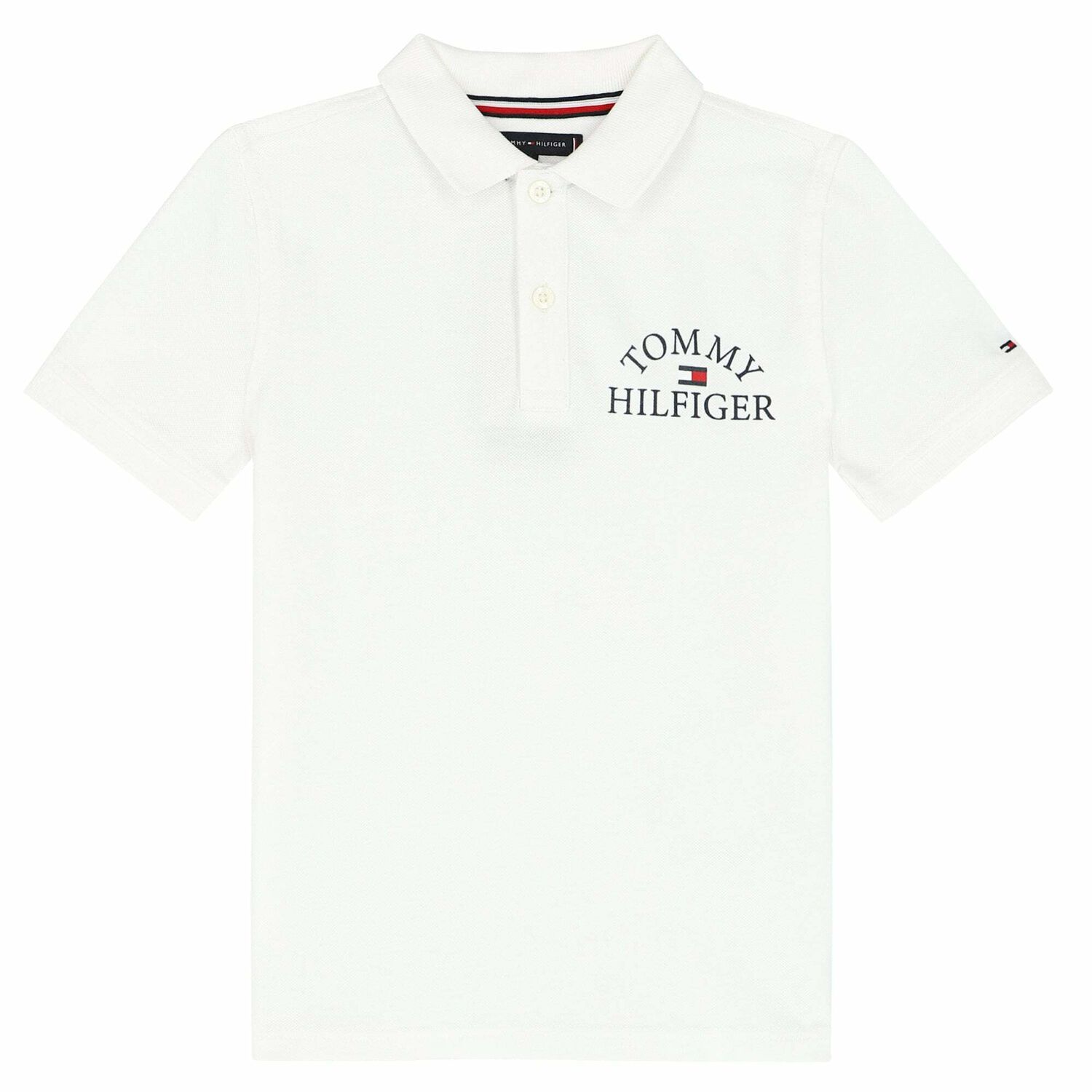 Boys White Logo Polo Shirt, 1, hi-res