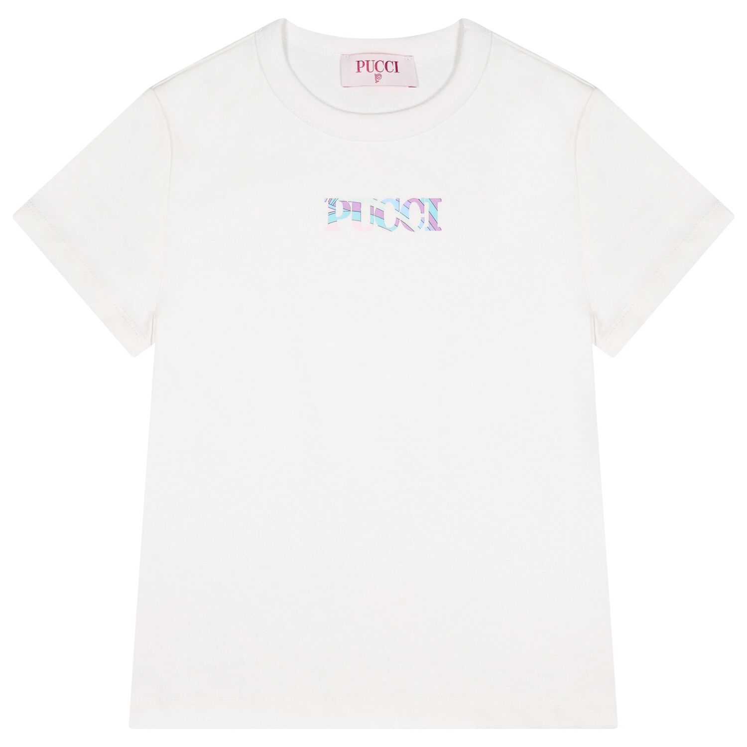 Girls White Logo T-Shirt, 1, hi-res