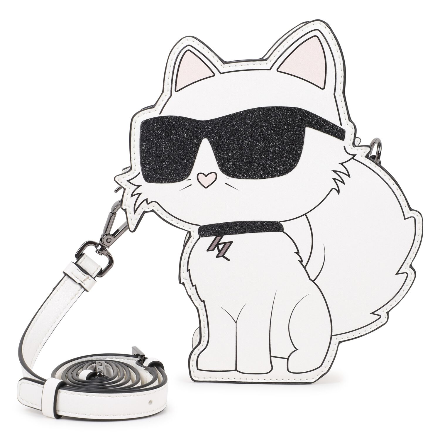 Girls White Choupette Handbag, 1, hi-res