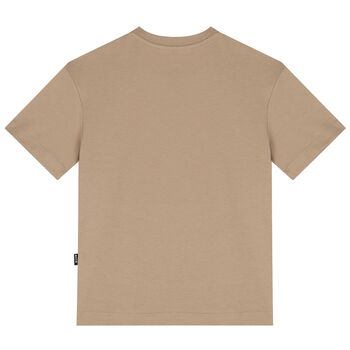 Beige & White Logo T-Shirt