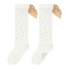 Girls White Diamante Socks, 1, hi-res