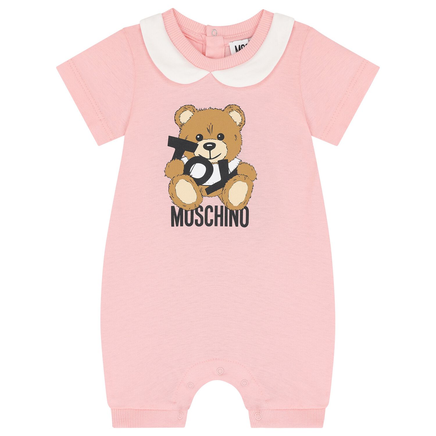 Baby Girls Pink Teddy Bear Logo Romper, 4, hi-res