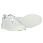 Girls White Logo Trainers, 1, hi-res