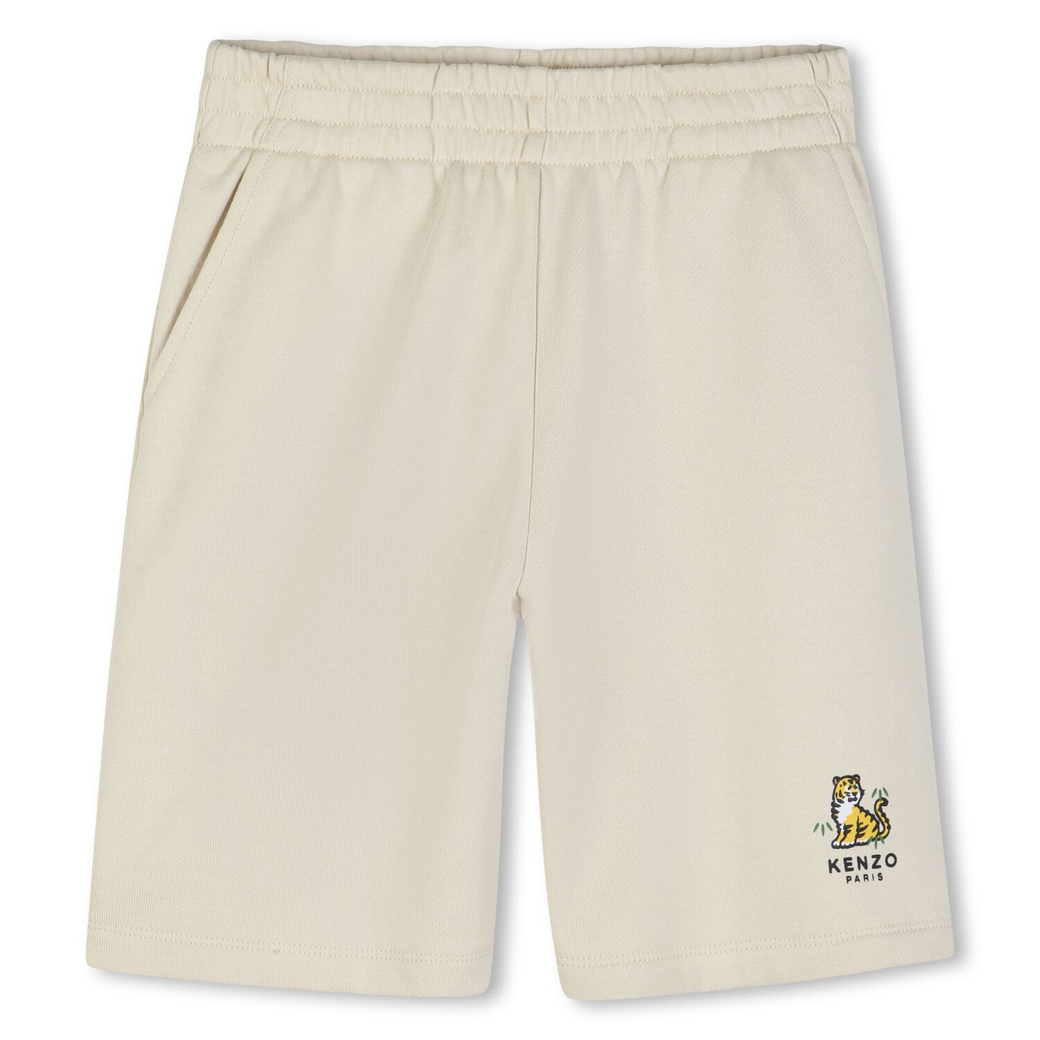 Boys Ivory Tiger Logo Shorts, 1, hi-res