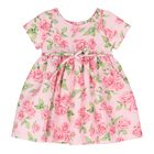 Baby Girls Pink Logo Floral Dress, 1, hi-res