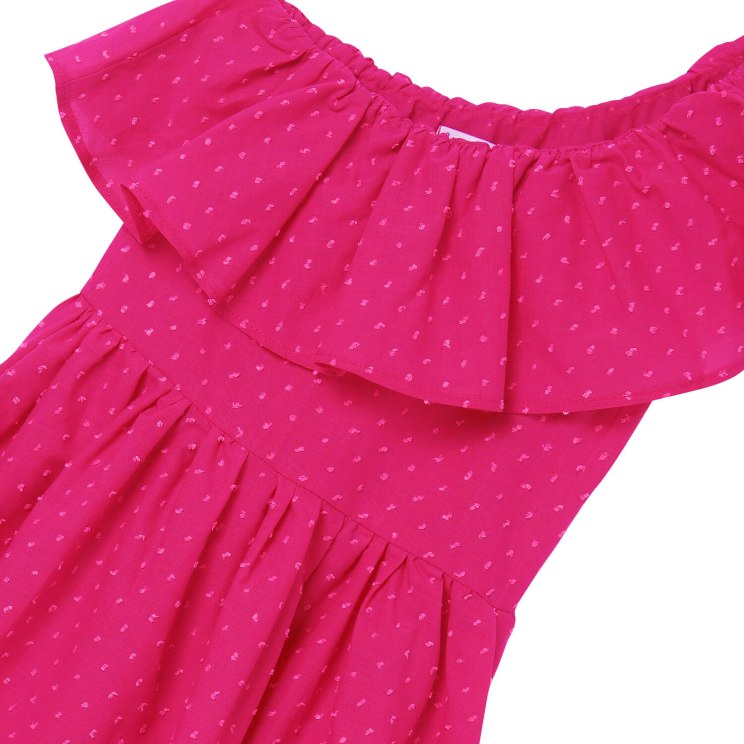 فستان بنات مكشكش باللون الزهري, 1, hi-res image number null