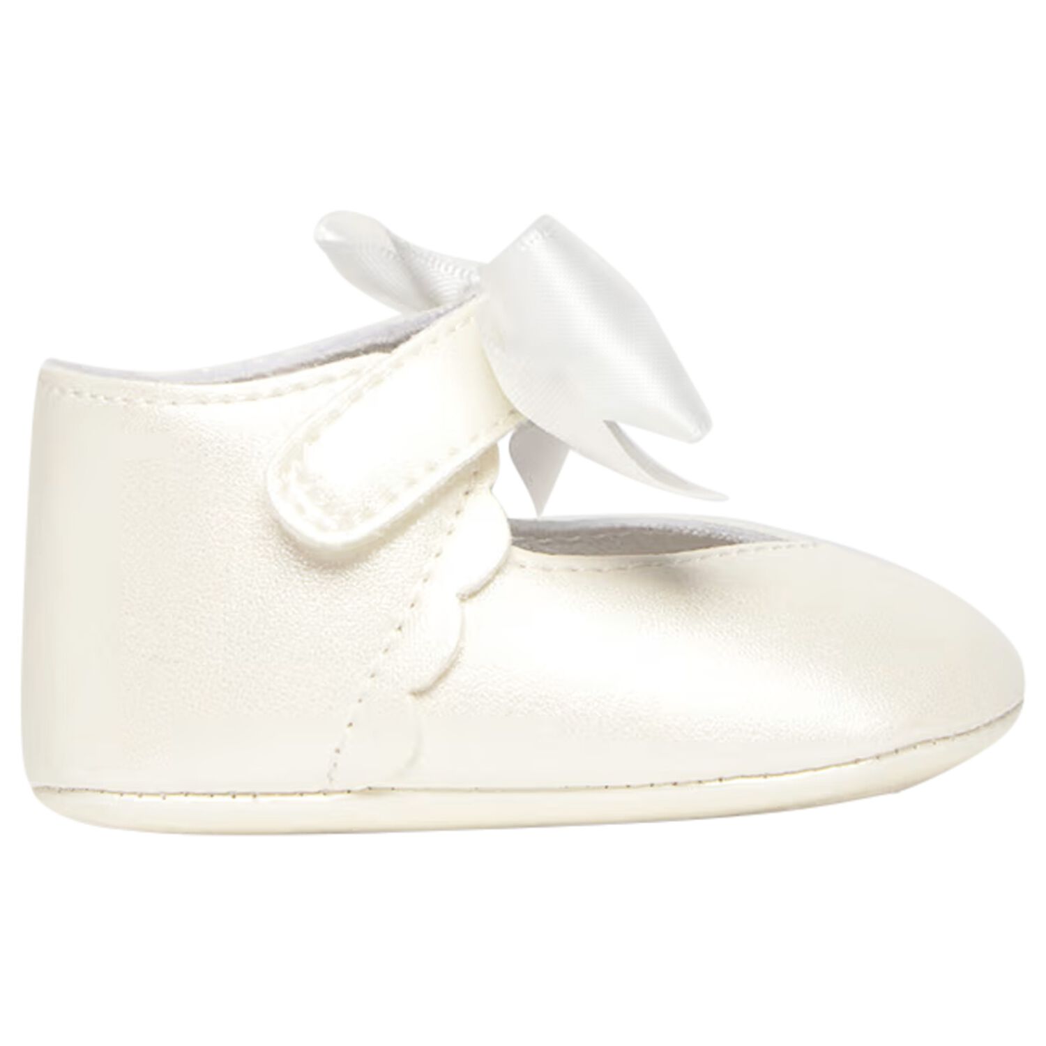 Baby Girls White Bow Pre Walker Shoes, 4, hi-res