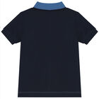 Boys Blue & Navy Blue Logo Polo Shirt, 1, hi-res