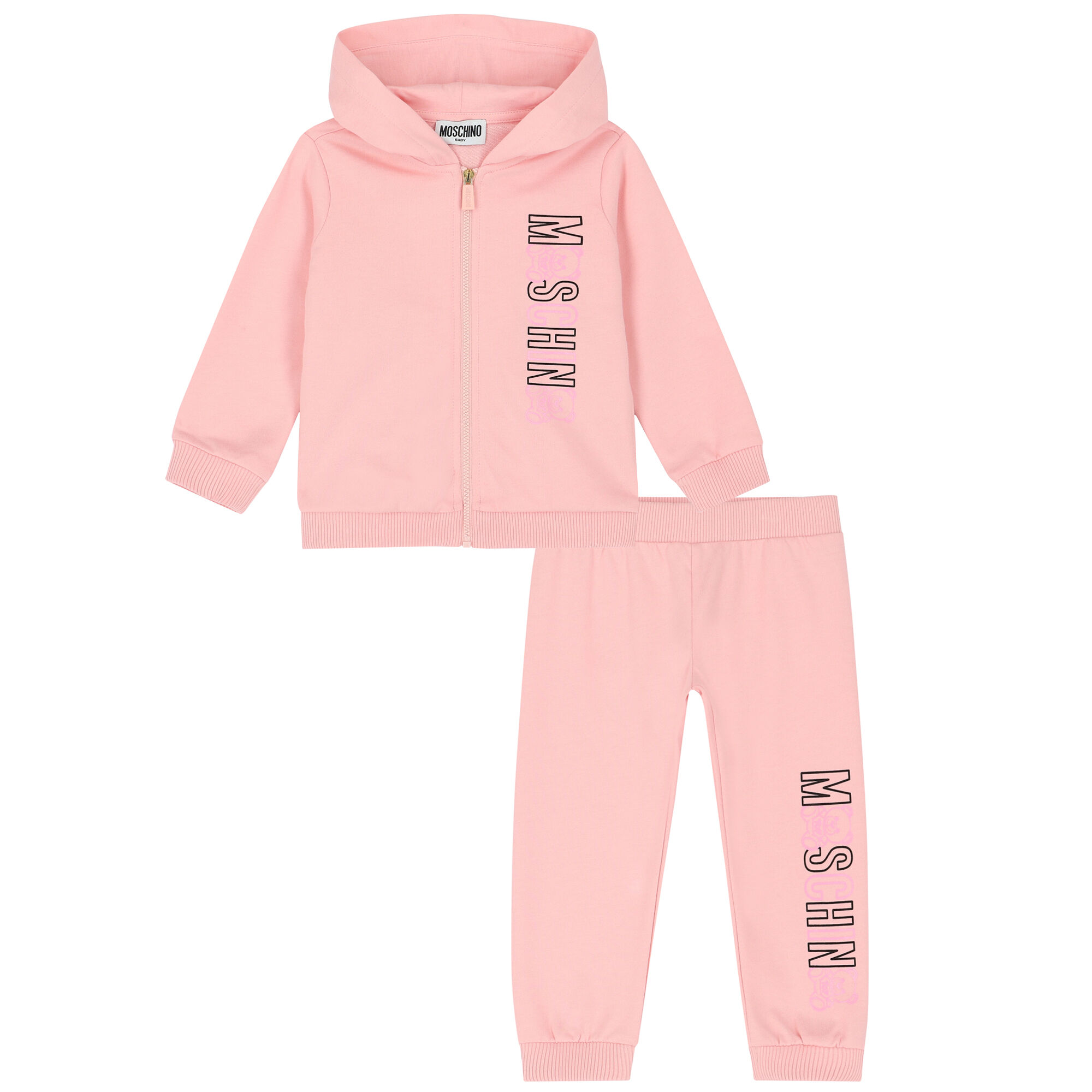 Moschino Younger Girls Pink Logo Tracksuit Junior Couture UAE