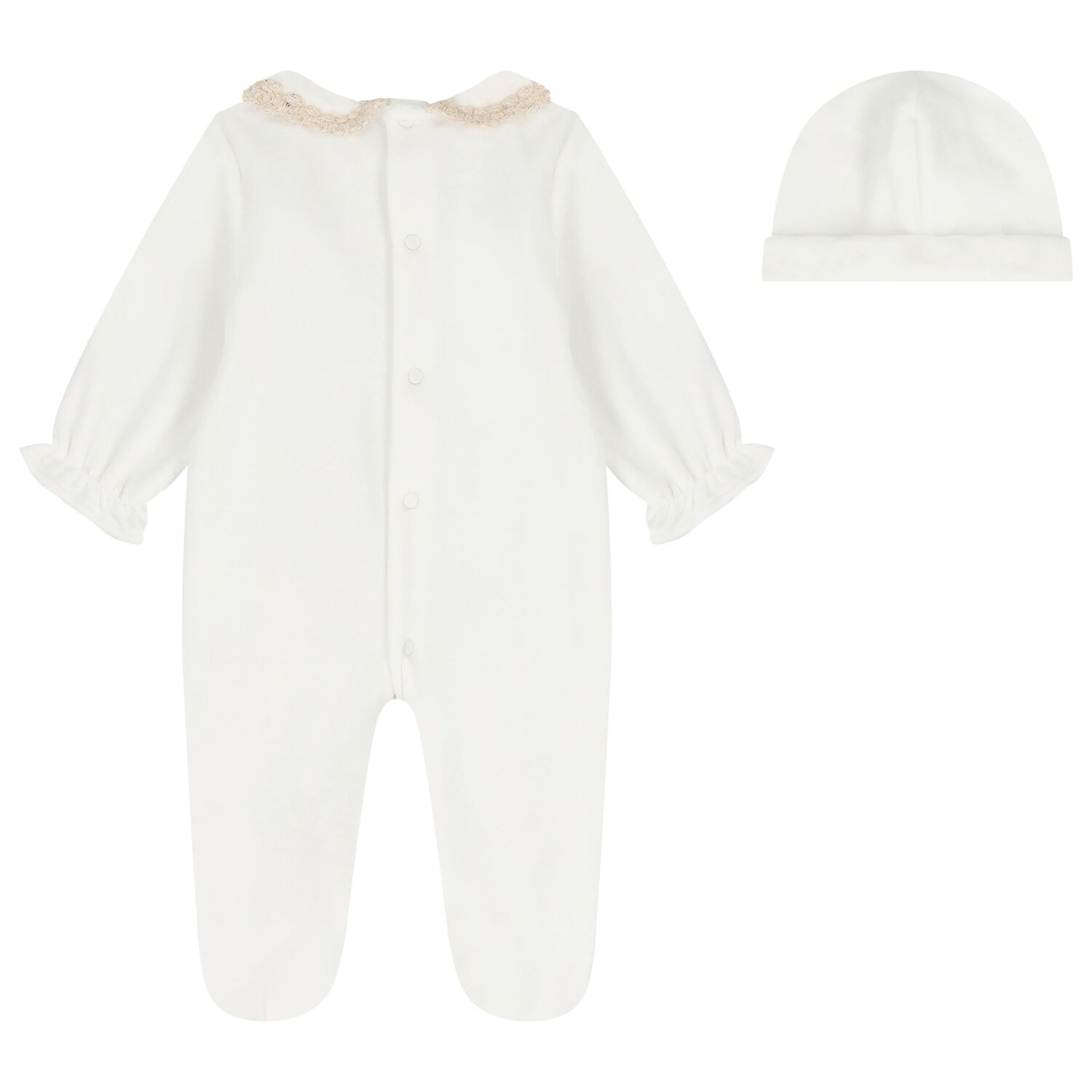 Baby Girls Ivory Velour Babygrow Gift Set, 1, hi-res