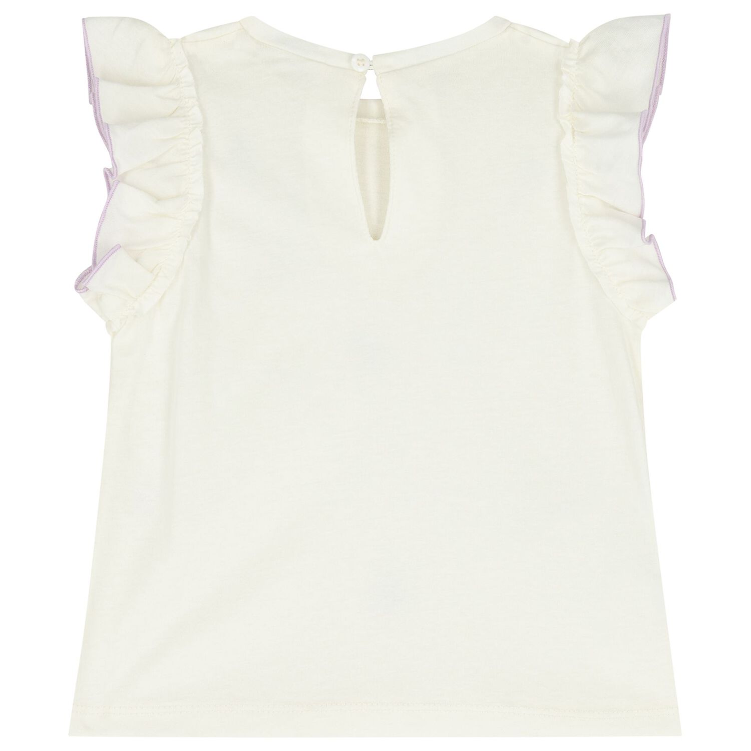 طقم تنورة للبنات الصغيرات باللونين العاجي و البنفسجي, 2, hi-res