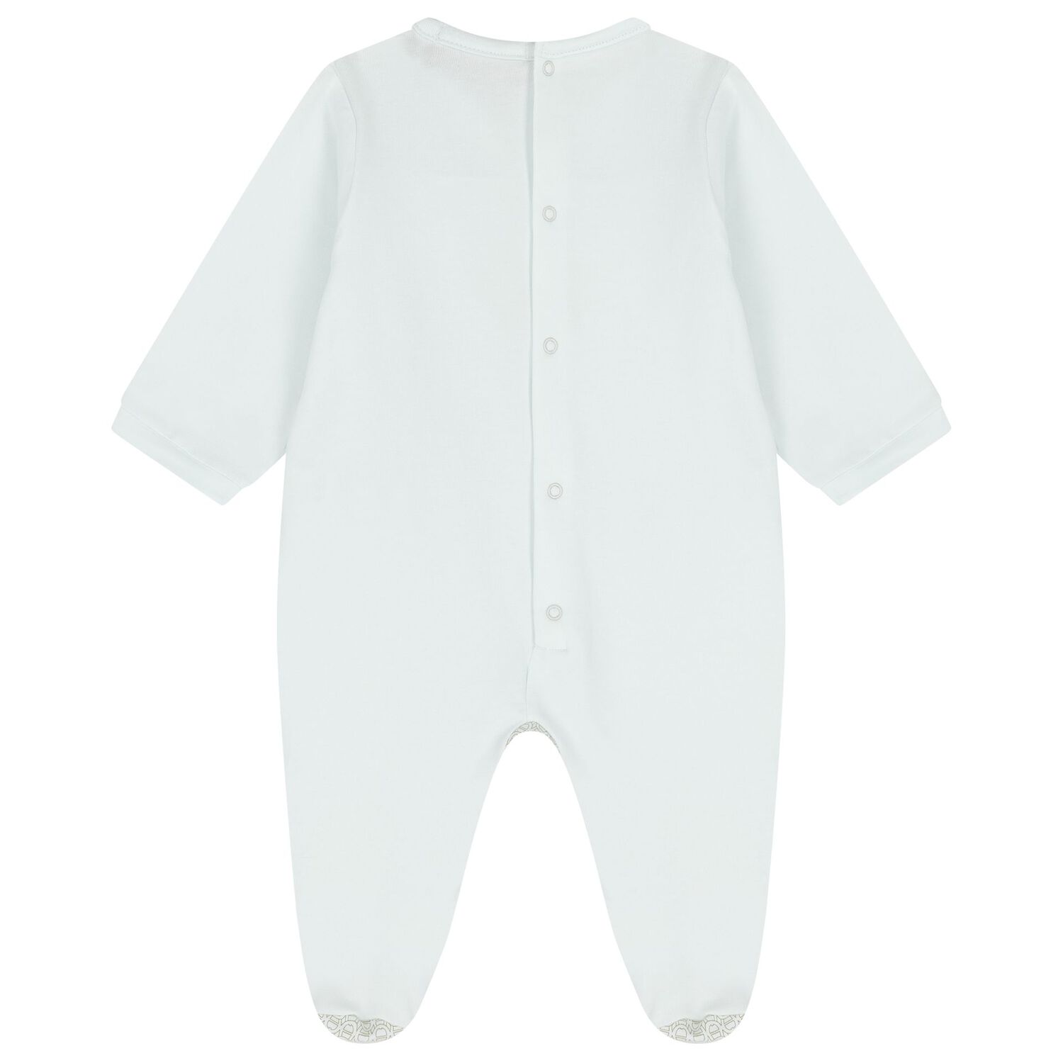 Baby Boys Blue & Gold Logo Babygrow, 3, hi-res