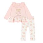 Baby Girls Pink & White Teddy Bear Leggings Set, 1, hi-res