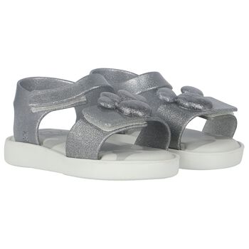 Younger Girls Ivory & Silver Disney Sandals