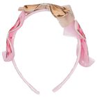 Girls Pink Bow Headband, 1, hi-res