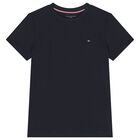 تيشيرت اولاد بالشعار من القطن باللون الكحلى والازرق ( 2 قطعه ) , 4, hi-res