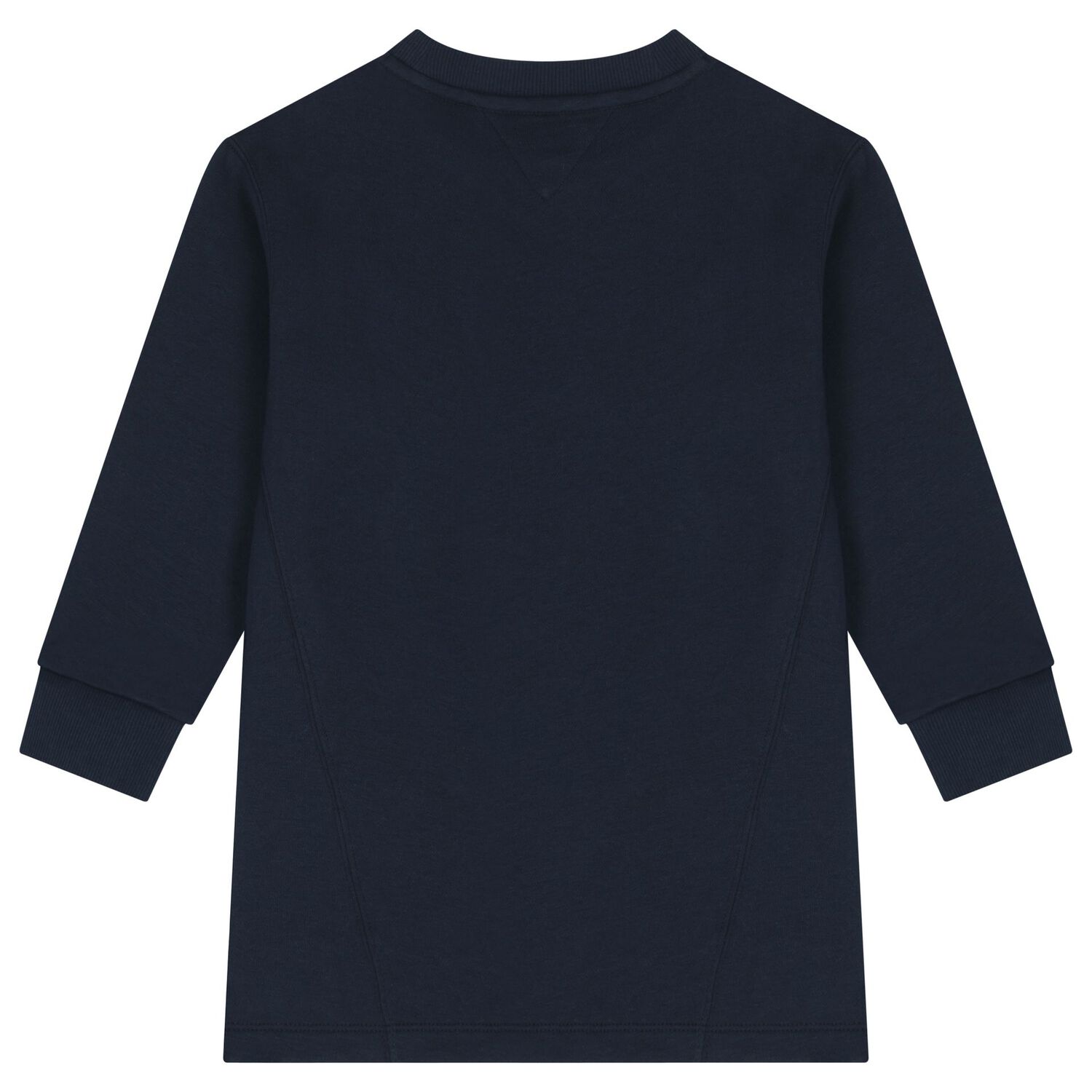 فستان سويت شيرت للبنات بالشعار مزين بالزهور باللون الكحلى , 1, hi-res