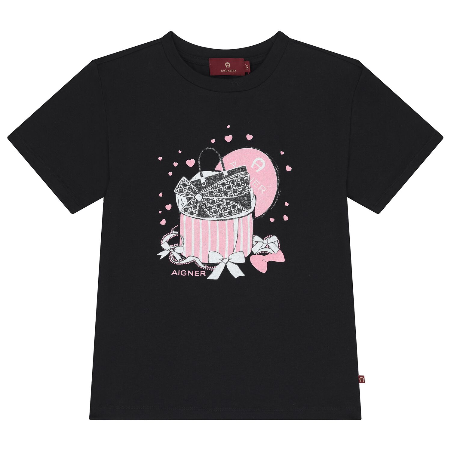 Girls Black Bag T-Shirt, 2, hi-res