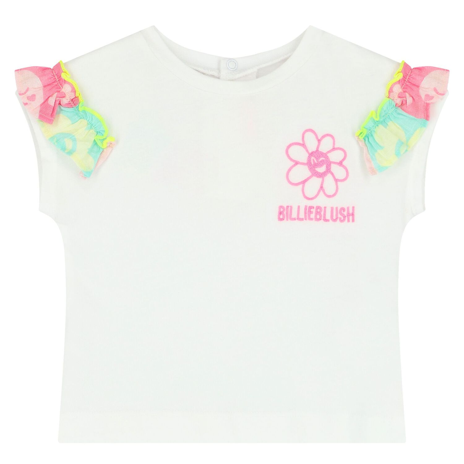 Younger Girls White & Pink Shorts Set, 1, hi-res