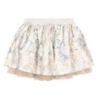 Girls Ivory & Beige Key Skirt Set, 2, hi-res