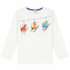 Boys White Dino Long Sleeve Top, 2, hi-res