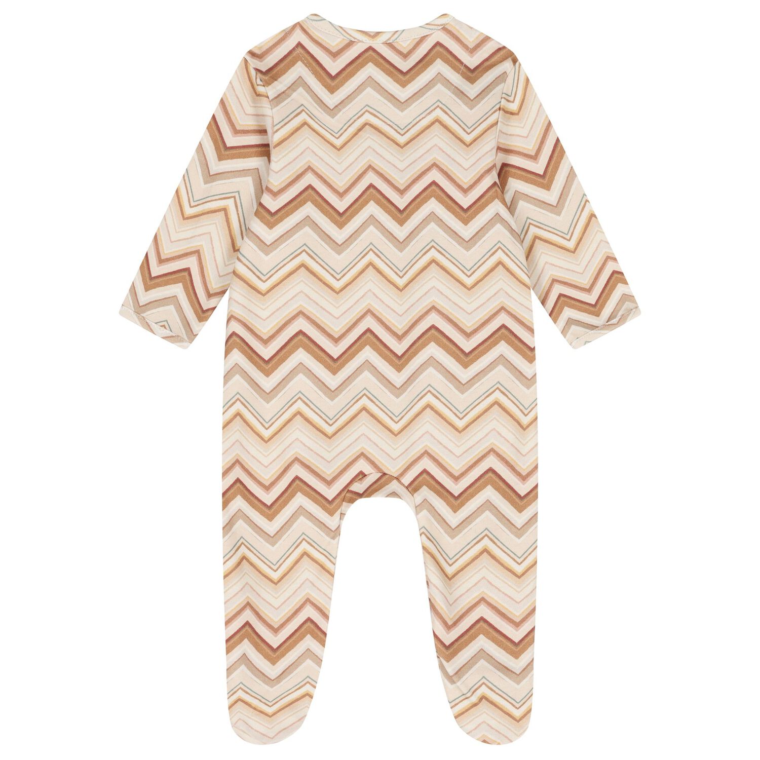 Beige & Brown Zig Zag Babygrow, 5, hi-res