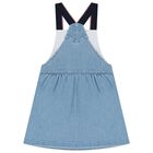 Younger Girls White & Blue Dress Set, 1, hi-res