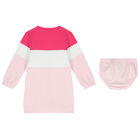 Baby Girls Pink & White Logo Dress Set, 1, hi-res