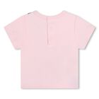 طقم بنات شورت بالشعار باللون الوردي, 1, hi-res