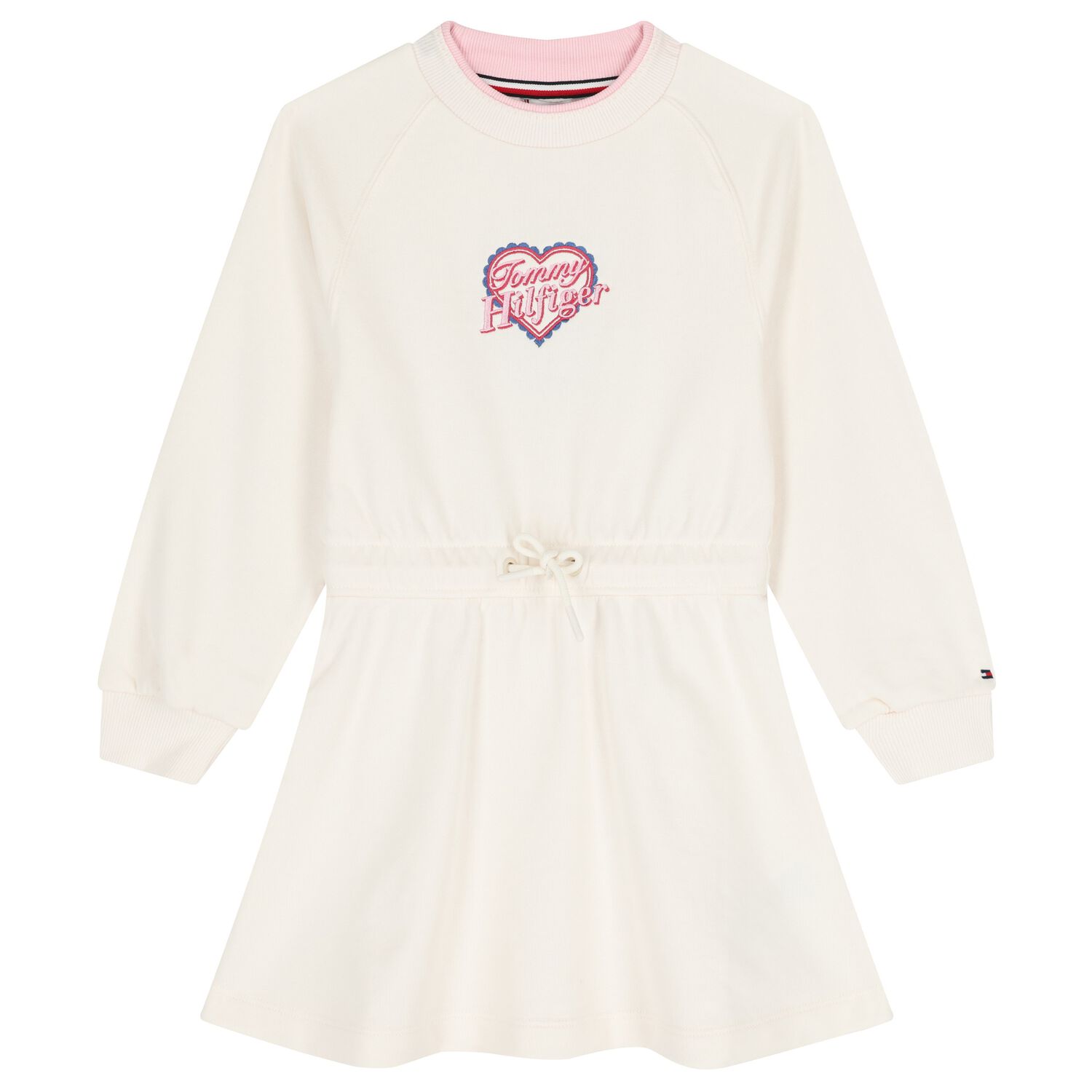 Girls Ivory Logo Dress, 1, hi-res
