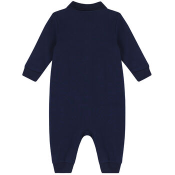 Baby Boys Navy Logo Romper