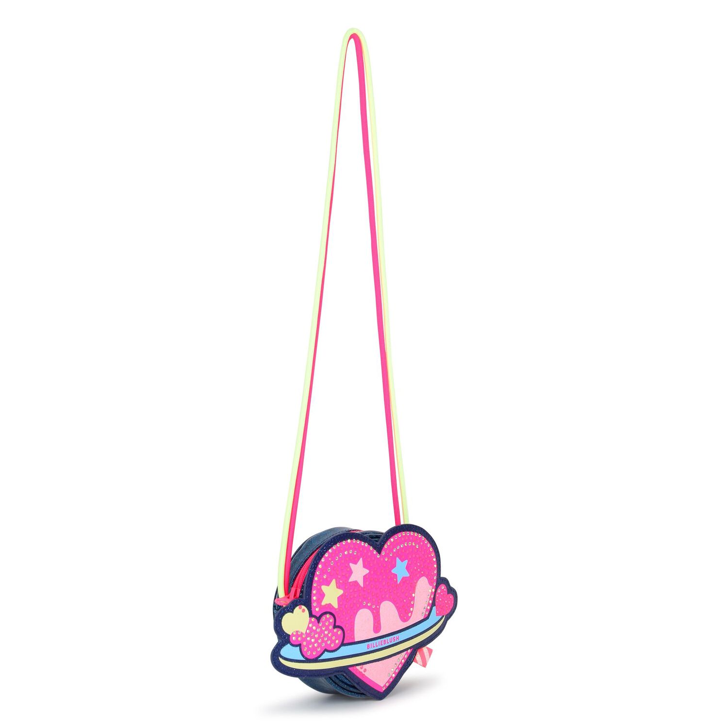 Girls Pink & Navy Blue Embellished Hand Bag ( 12cm ), 1, hi-res