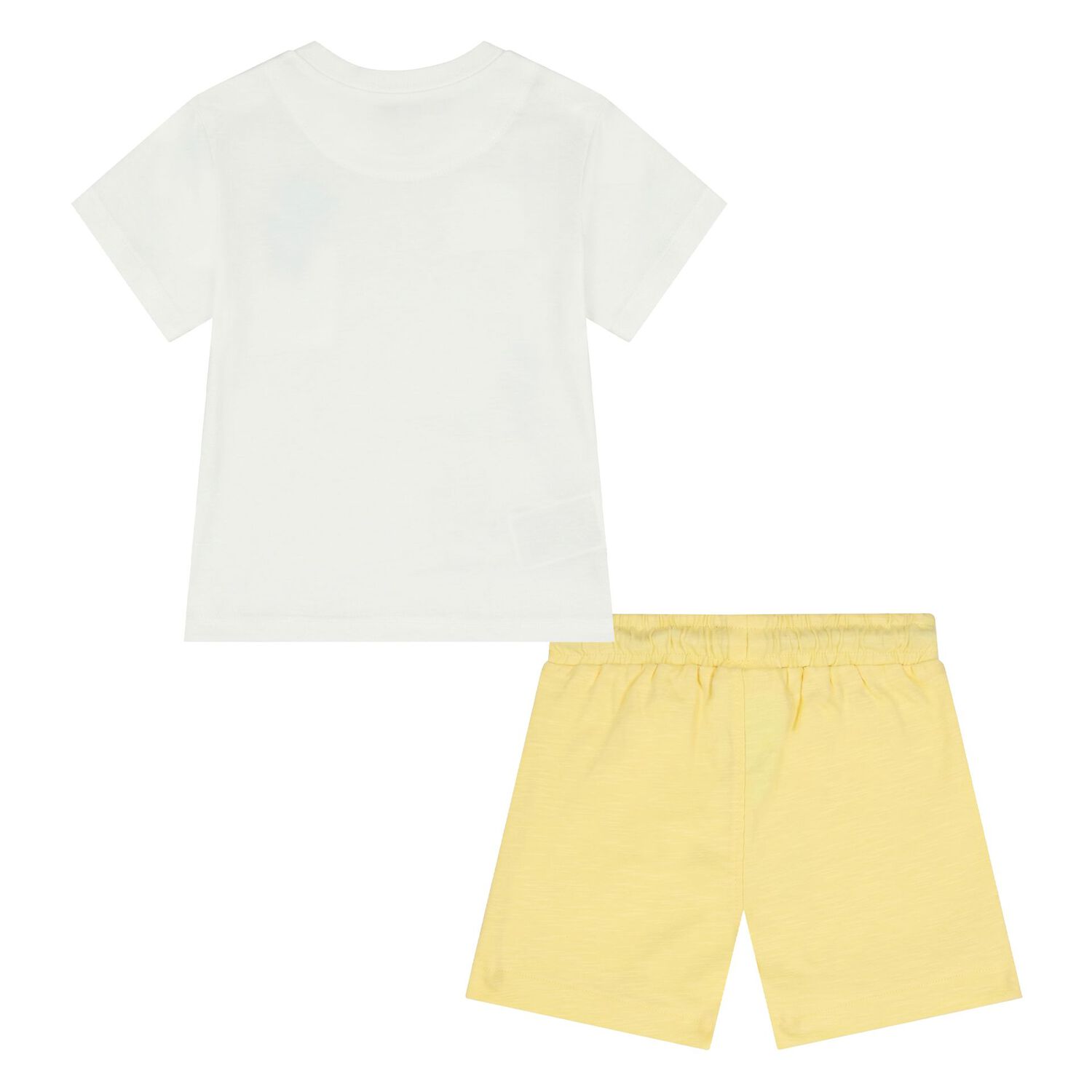 Younger Boys White & Yellow Shorts Set, 1, hi-res