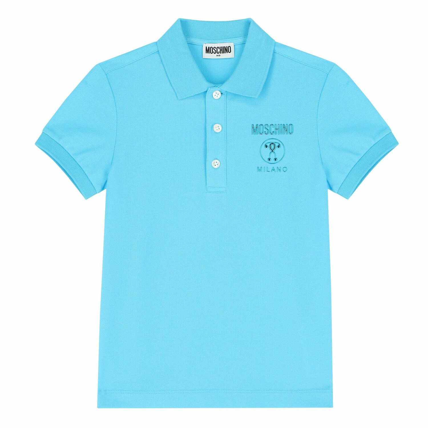Boys Blue Logo Polo Shirt, 3, hi-res