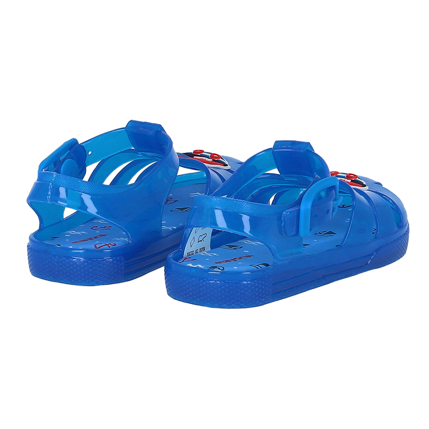 Younger Boys Blue Boat Jelly Shoes, 1, hi-res