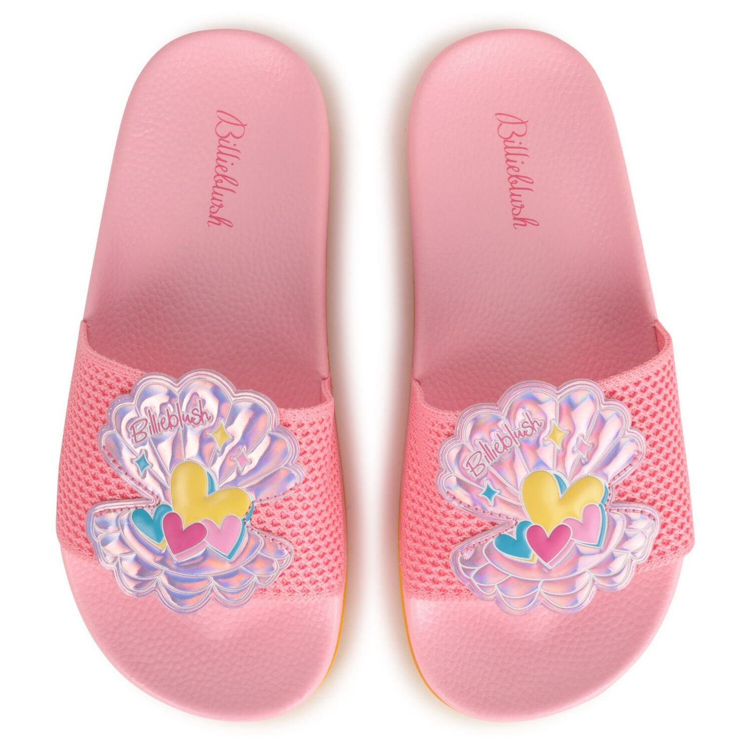 Girls Pink Iridescent Shell Sliders, 1, hi-res image number null