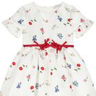Girls Ivory Floral Dress, 1, hi-res