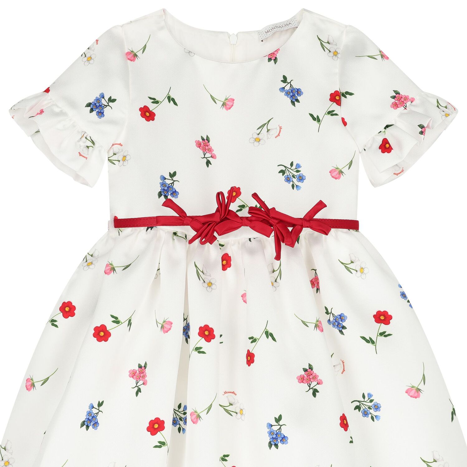 Girls Ivory Floral Dress, 1, hi-res