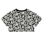 تيشيرت بنات بالشعار باللون الأسود والأبيض, 1, hi-res