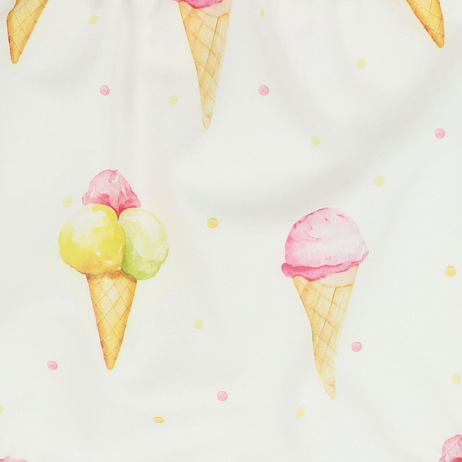 مايوه بنات بطبعة ايس كريم باللون الأبيض, 1, hi-res