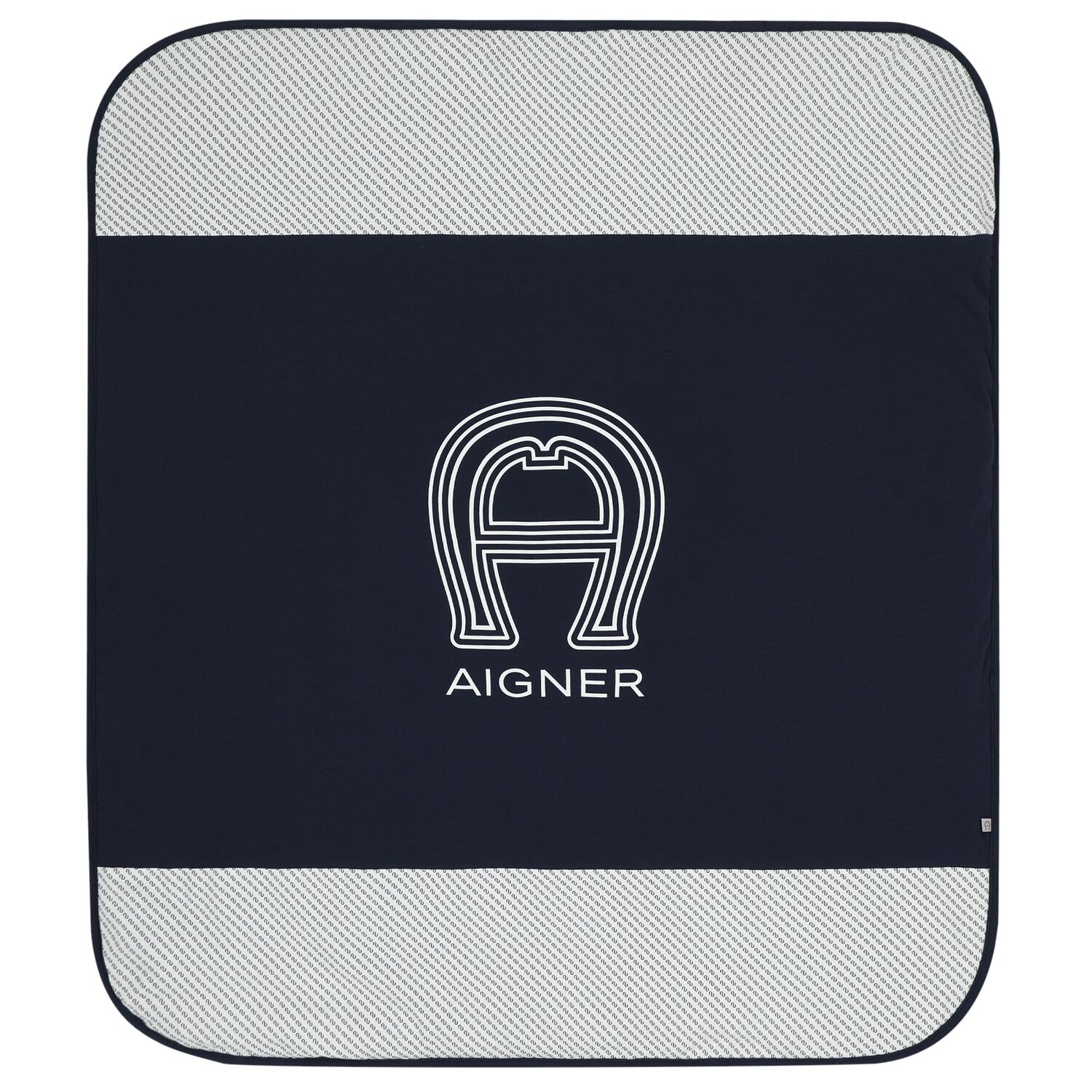 Baby Boys Navy Blue & White Logo Baby Blanket, 3, hi-res