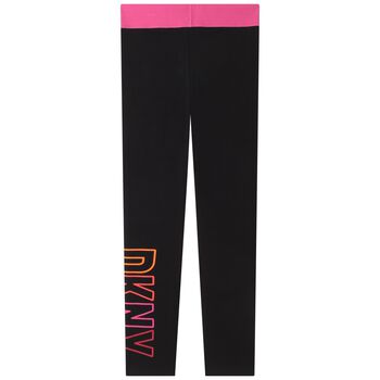 Girls Black Logo Leggings