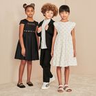 فستان بنات بالشعار باللون الأسود, 1, hi-res