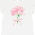 Younger Girls White Rose T-Shirt, 1, hi-res