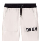 بنطلون رياضي بالشعار باللون البيج للأولاد, 1, hi-res