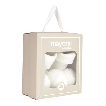 Baby Girls White Headband & Booties Gift Set