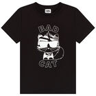 Boys Black Choupette Logo T-Shirt, 1, hi-res