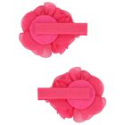 Girls Pink Flower Hairclips ( 2 Pack ), 3, hi-res