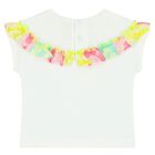 Younger Girls White & Pink Shorts Set, 1, hi-res