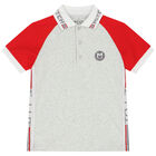 Boys Grey Logo Polo Shirt, 1, hi-res
